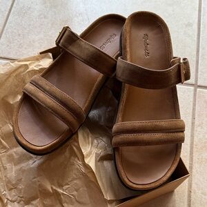 Madewell Tan Suede Slide Sandals